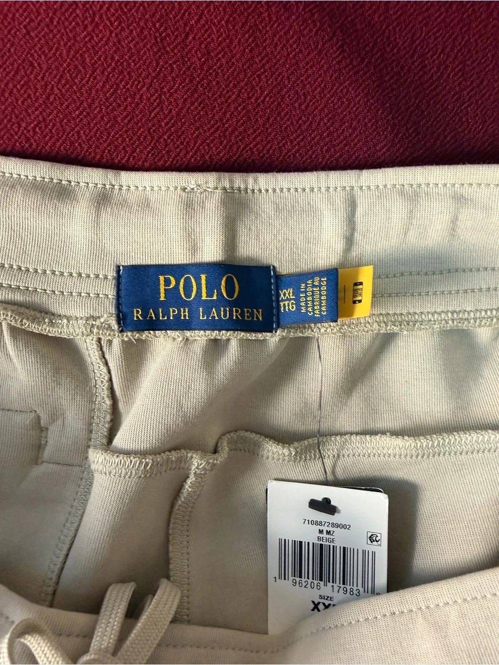 Polo by Ralph Lauren Cream Cargo Cotton Drawstring Mens Shorts